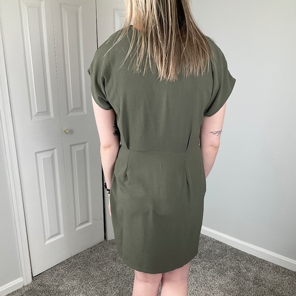 Green Side Wrap Dress - Picture 2 of 4